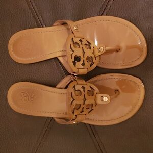 Tory Burch tan Miller sandals.